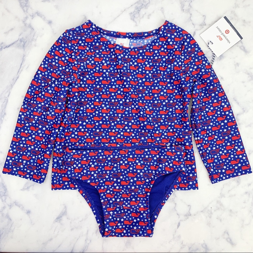 NWT Vineyard Vines Whales Rash Guard Swimsuit